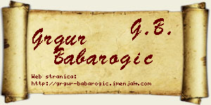 Grgur Babarogić vizit kartica